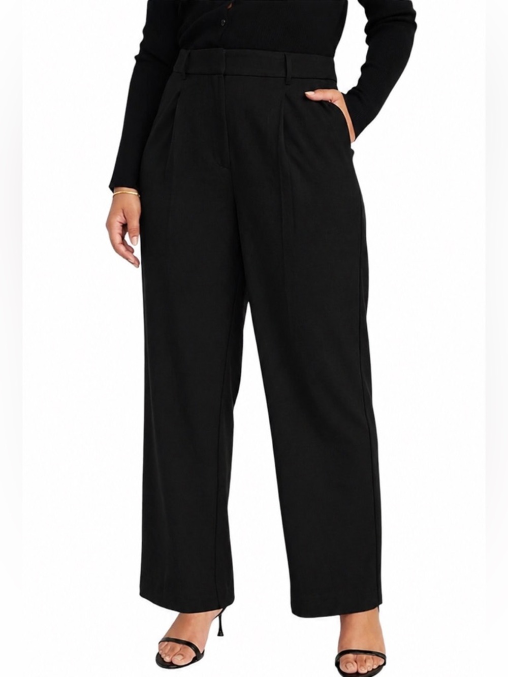 Old Navy Taylor Wide Leg Trouser Pants Extra High-Rise XXL Black Workwear NWT